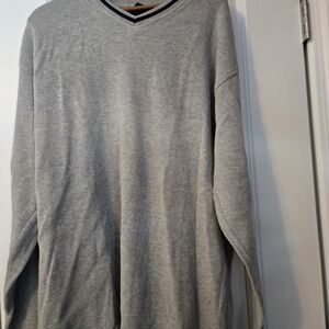 Classic V-Neck Sweater in Gray